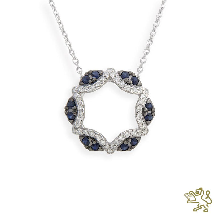 Circle of Life Pendant 0.63ct Sapphire White Gold Ring