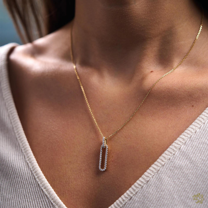 Love Links 0.37ct Diamond Yellow Gold Pendant - Michael Jones Jeweller