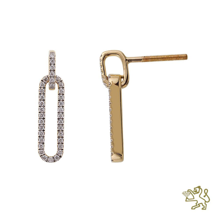 Love Links 0.23ct Diamond Yellow Gold Earrings - Michael Jones Jeweller