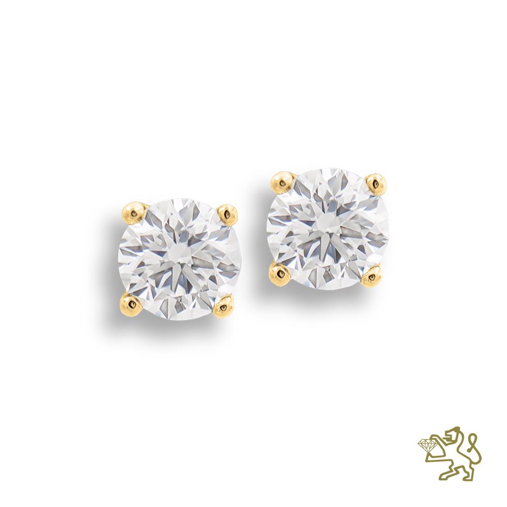 Windsor 1.00ct Diamond Yellow Gold Earrings - Michael Jones Jeweller