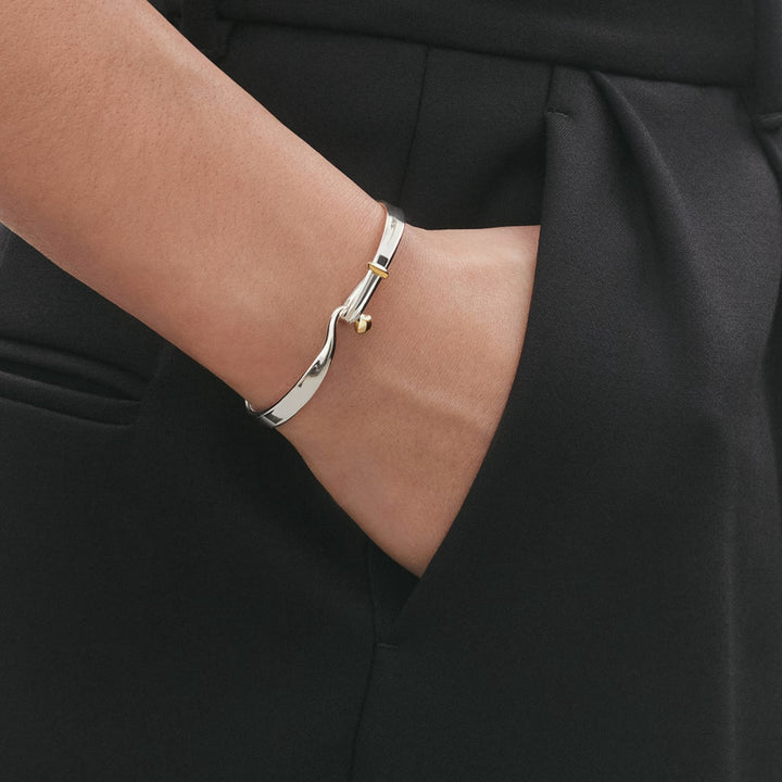 Georg Jensen Torun Sterling Silver and 18ct Yellow Gold Bangle