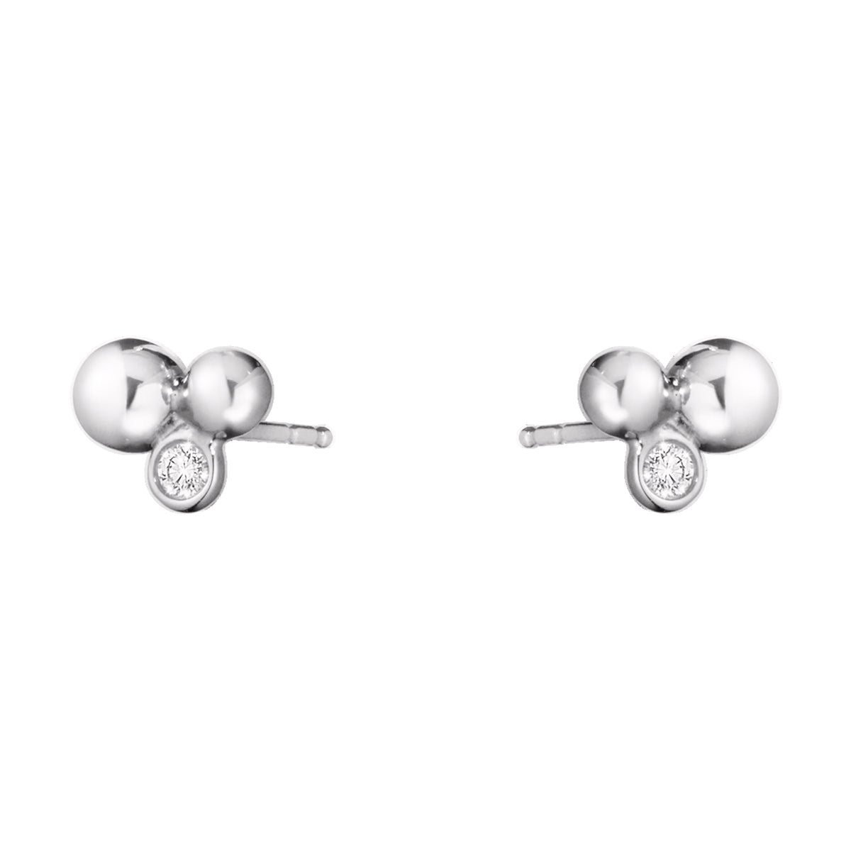 Georg Jensen MOONLIGHT GRAPES Diamond Sterling Silver Earrings - Michael Jones Jeweller