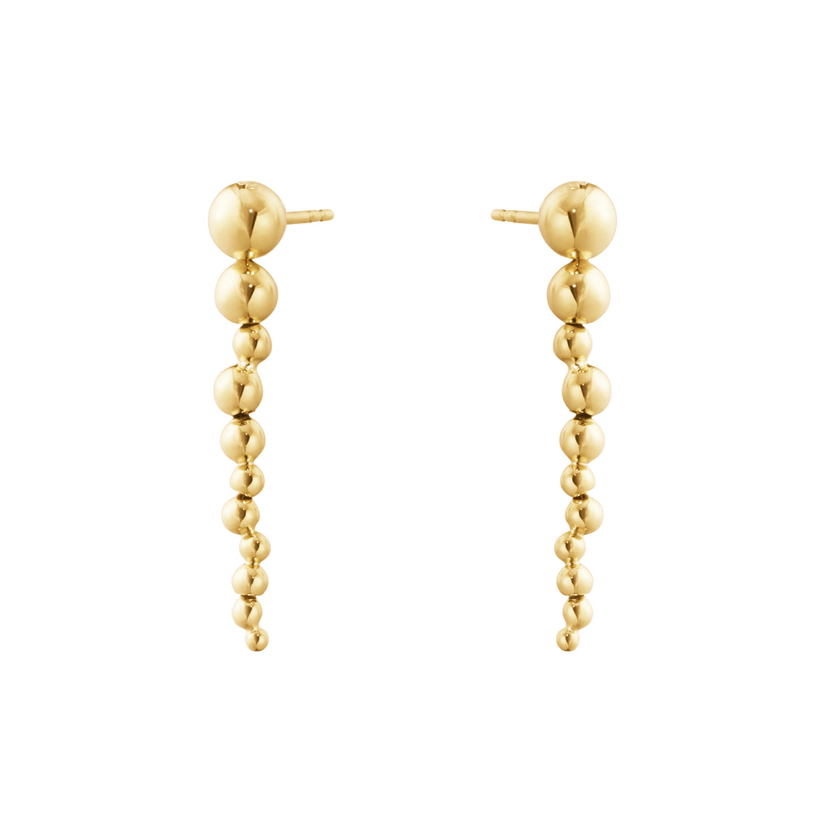 Georg Jensen MOONLIGHT GRAPES 18ct Yellow Gold Long Drop Earrings - Michael Jones Jeweller