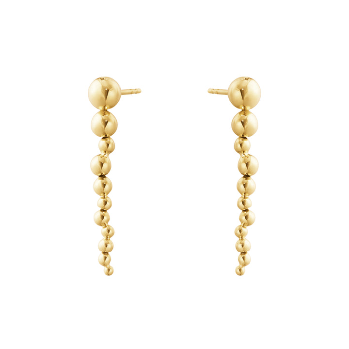 Georg Jensen MOONLIGHT GRAPES 18ct Yellow Gold Long Drop Earrings - Michael Jones Jeweller