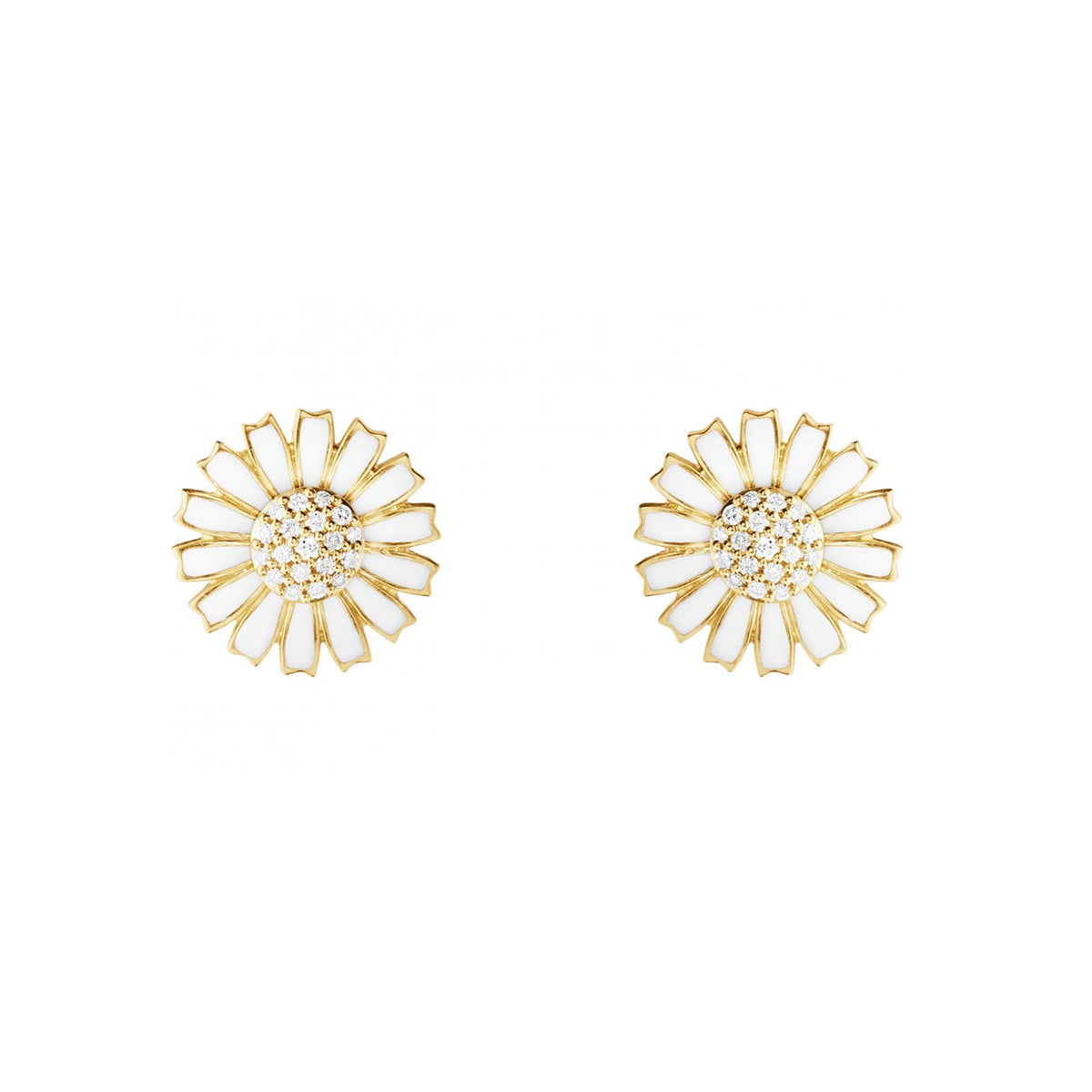 Georg Jensen DAISY 18ct Yellow Gold Plated Sterling Silver Stud Earrings - Michael Jones Jeweller