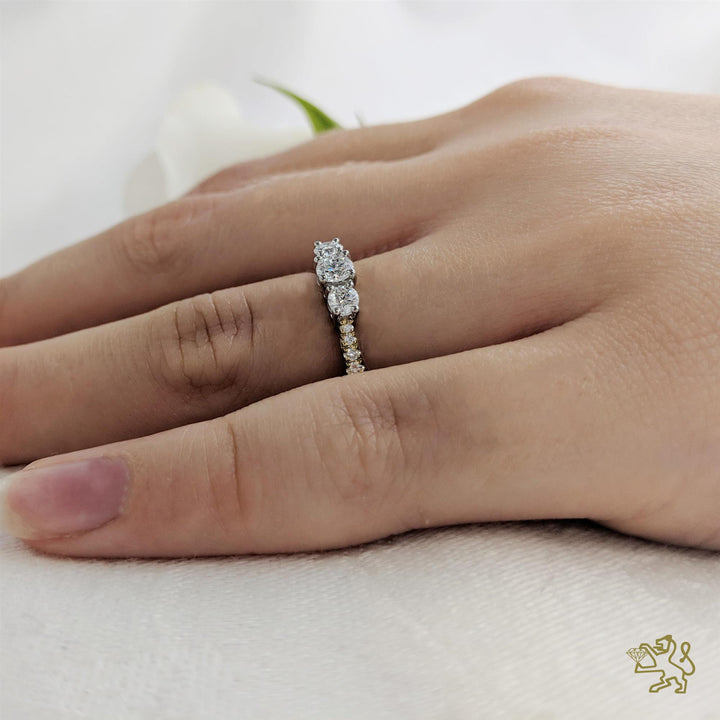 Petite Skye Classic Three Stone 0.20ct F VS Diamond Yellow Gold/Platinum Ring