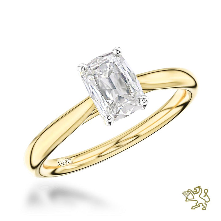 Classic Cushion Solitaire 0.50ct D VS2 Diamond Yellow Gold/Platinum Ring