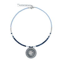 Coeur de Lion Amulet Modern Future Silver-Blue Necklace