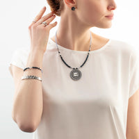 Coeur de Lion Amulet Modern Future Silver-Blue Necklace