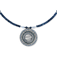 Coeur de Lion Amulet Modern Future Silver-Blue Necklace