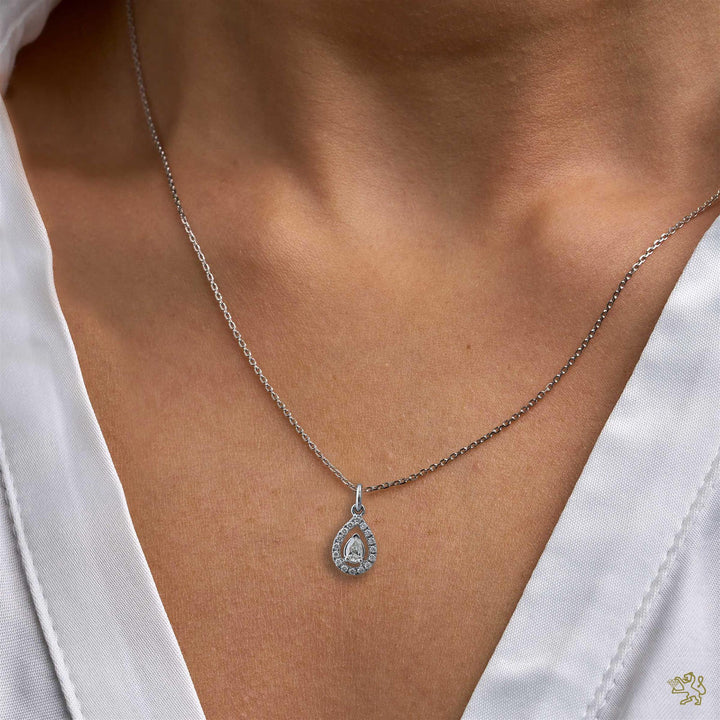 Skye Pear Petite 0.16ct Diamond Platinum Pendant