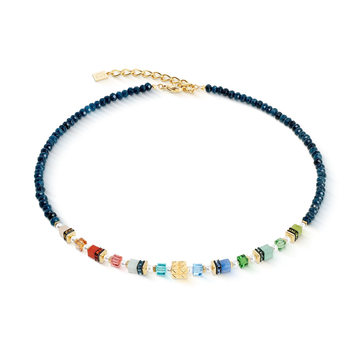 Coeur de Lion Sparkling Princess Spikes Gold-Multicolour Necklace - Michael Jones Jeweller