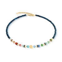 Coeur de Lion Sparkling Princess Spikes Gold-Multicolour Necklace