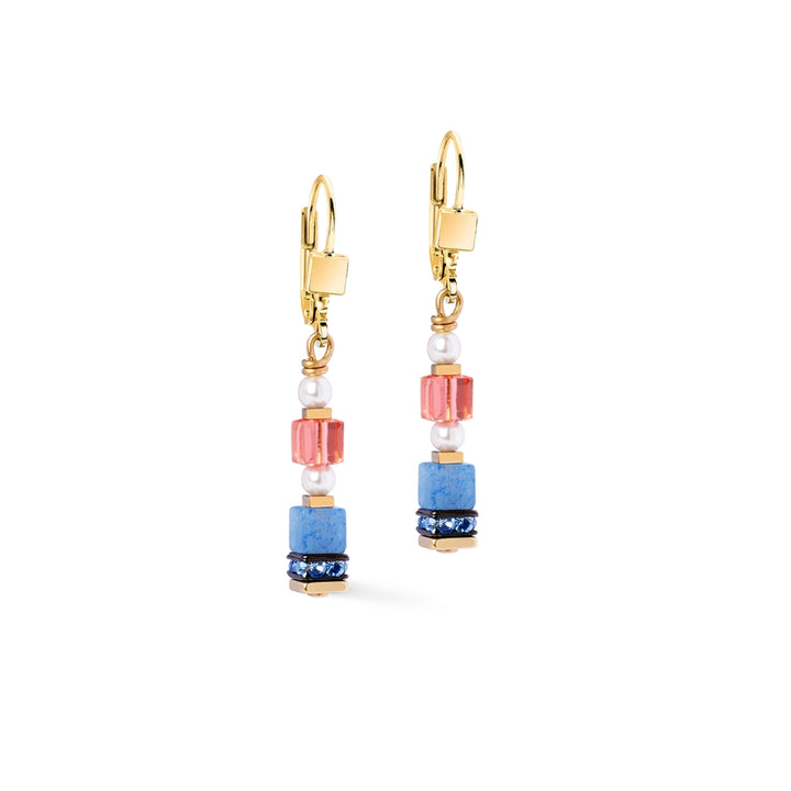 Coeur de Lion Sparkling Princess Spikes Gold-Multicolour Drop Earrings