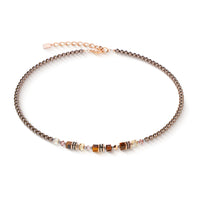Coeur de Lion Princess Earth Glow Rose Gold-Brown Necklace