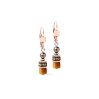 Coeur de Lion Princess Earth Glow Rose Gold-Brown Drop Earrings