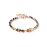 Coeur de Lion Princess Earth Glow Rose Gold-Brown Drop Bracelet