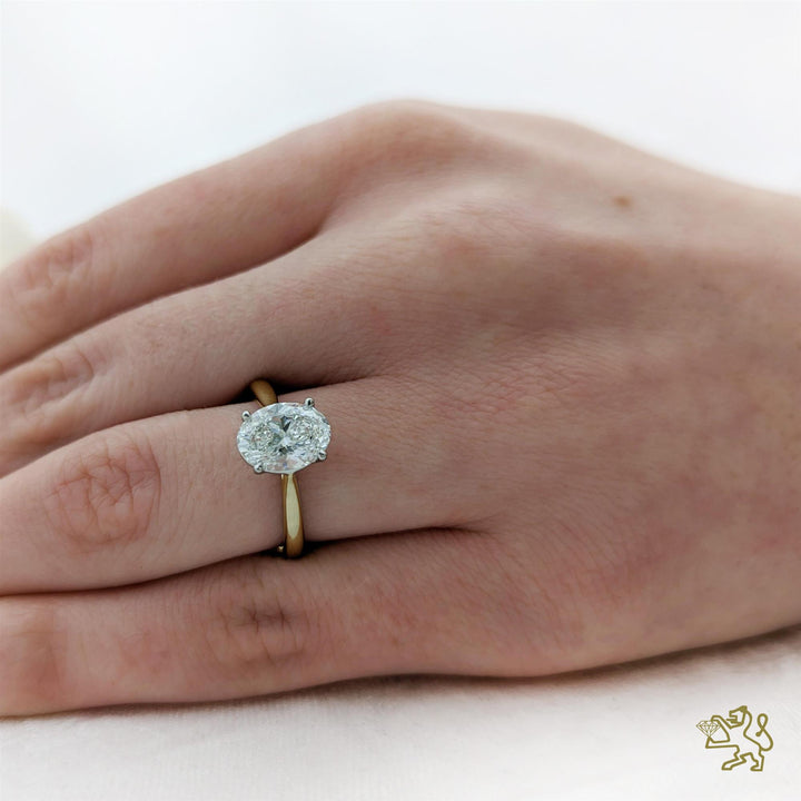 Oval Solitaire 2.04ct E VS1 Laboratory Grown Diamond Yellow Gold/Platinum Ring