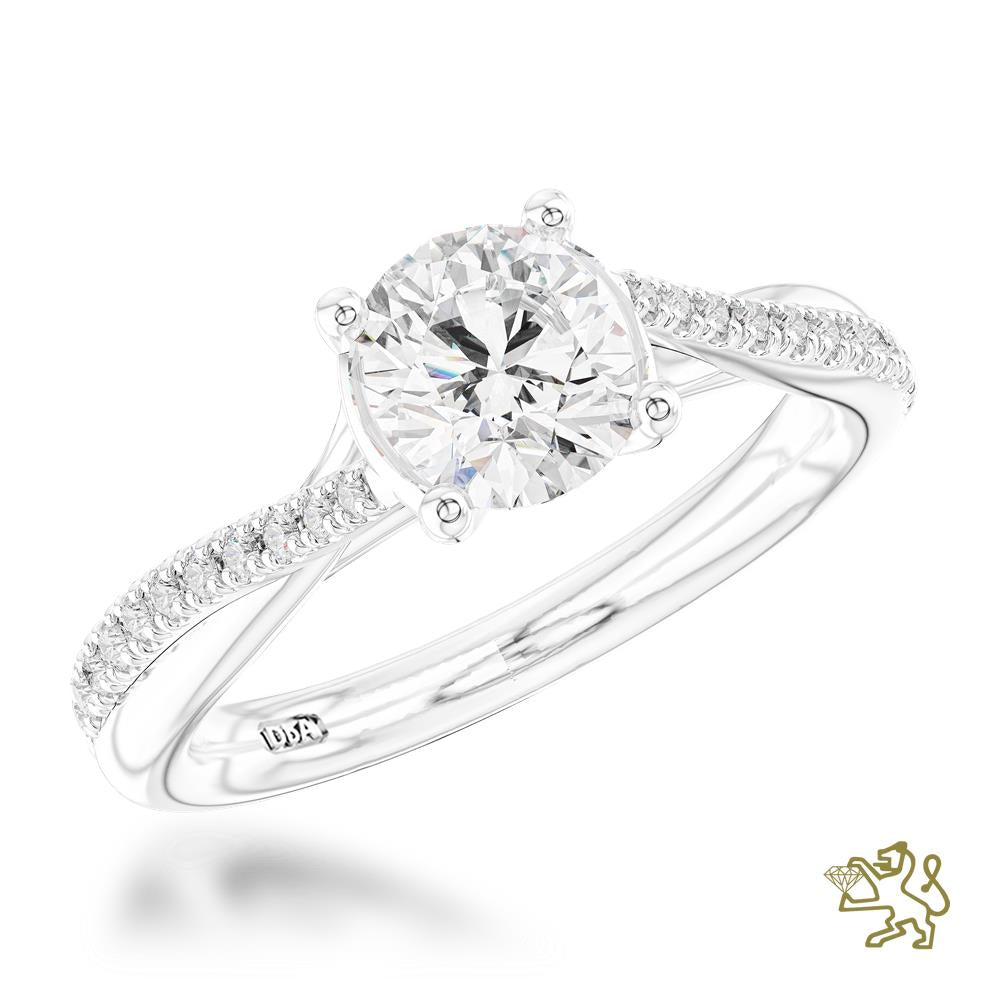 Skye Twist Solitaire 1.00ct G SI1 Diamond Platinum Ring - Michael Jones Jeweller