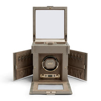 WOLF Palermo Single Watch Winder With Jewellery Storage - Michael Jones Jeweller