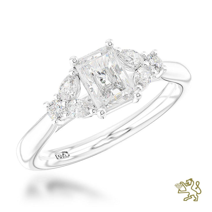 Amara Radiant Solitaire 0.60ct E VS1 Diamond Platinum Ring