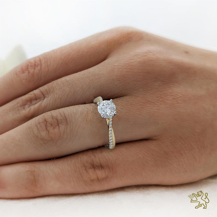 Skye Twist Solitaire 1.00ct G SI1 Diamond Yellow Gold/Platinum Ring