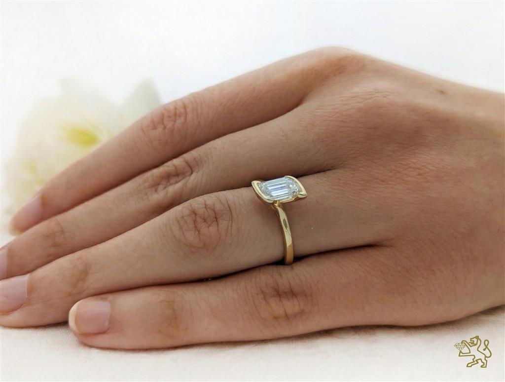 Flame Step Cut Solitaire 1.16ct H VS1 Diamond Yellow Gold Ring - Michael Jones Jeweller
