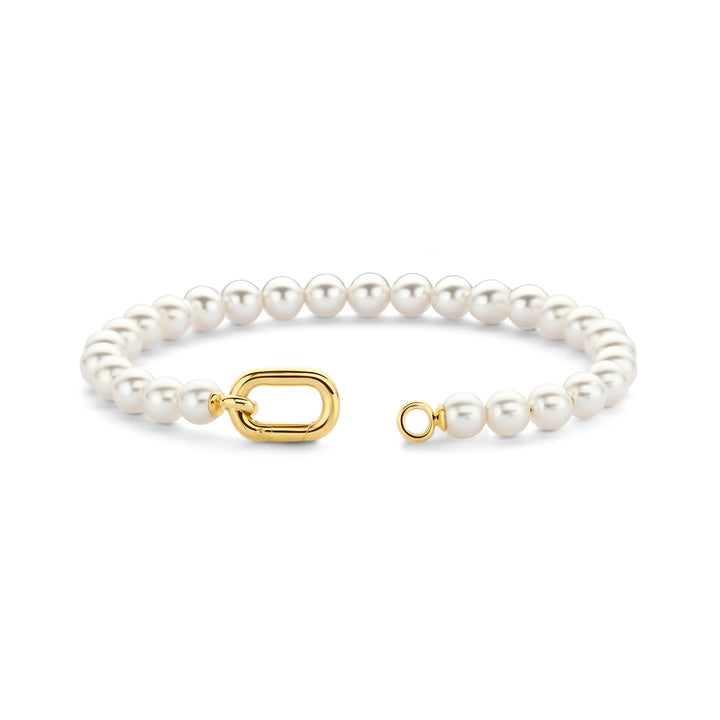 Ti Sento Yellow Gold Plated Synthetic Pearl Bracelet - Michael Jones Jeweller