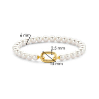 Ti Sento Yellow Gold Plated Synthetic Pearl Bracelet - Michael Jones Jeweller
