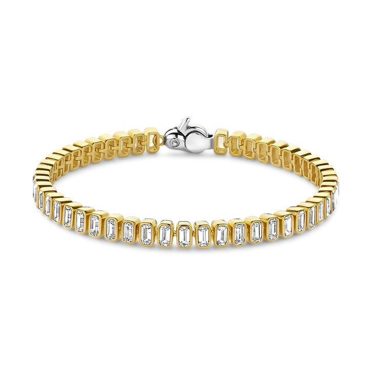 Ti Sento Yellow Gold Plated Cubic Zirconia Tennis Bracelet - Michael Jones Jeweller