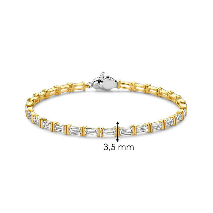 Ti Sento Yellow Gold Plated Cubic Zirconia Tennis Bracelet - Michael Jones Jeweller