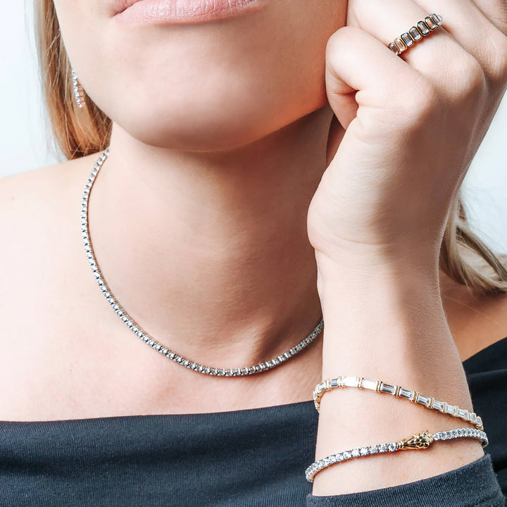 Ti Sento Yellow Gold Plated Cubic Zirconia Tennis Bracelet - Michael Jones Jeweller