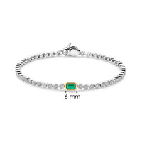 Ti Sento Yellow Gold Plated Green Cubic Zirconia Tennis Bracelet - Michael Jones Jeweller