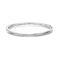 Ti Sento Cubic Zirconia Crossover Bangle - Michael Jones Jeweller