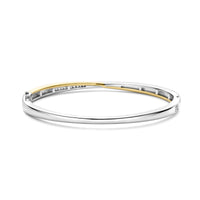 Ti Sento Yellow Gold Plated Cubic Zirconia Crossover Bangle - Michael Jones Jeweller