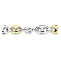 Ti Sento Yellow Gold Plated Cubic Zirconia Coffee Bean Link Bracelet - Michael Jones Jeweller