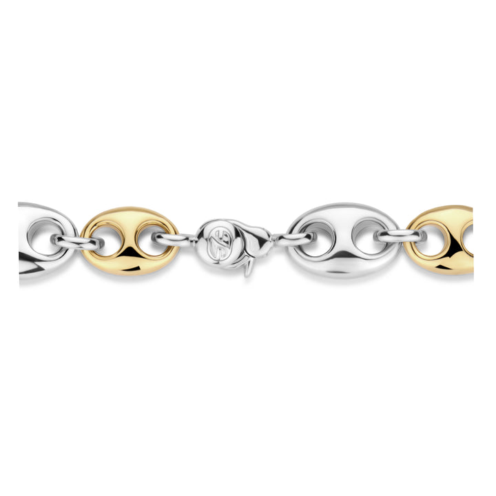 Ti Sento Yellow Gold Plated Cubic Zirconia Coffee Bean Link Bracelet - Michael Jones Jeweller