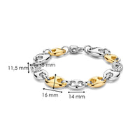 Ti Sento Yellow Gold Plated Cubic Zirconia Coffee Bean Link Bracelet - Michael Jones Jeweller