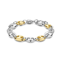 Ti Sento Yellow Gold Plated Cubic Zirconia Coffee Bean Link Bracelet - Michael Jones Jeweller