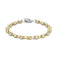Ti Sento Yellow Gold Plated Coffee Bean Link Bracelet - Michael Jones Jeweller