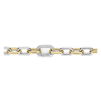 Ti Sento Yellow Gold Plated Cubic Zirconia Oval Link Bracelet - Michael Jones Jeweller