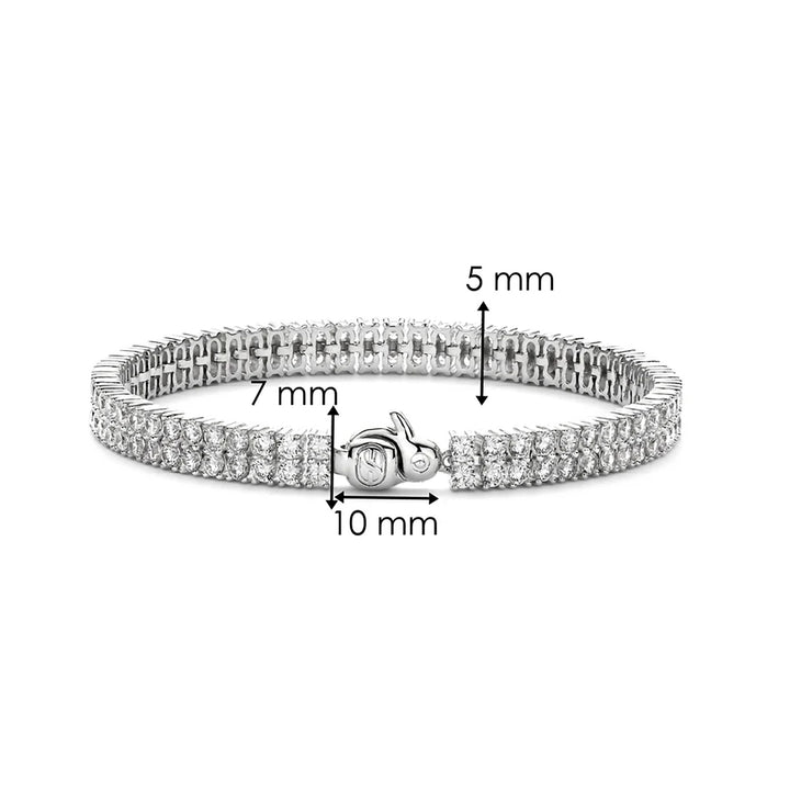 Ti Sento Cubic Zirconia Double Row Tennis Bracelet 23067ZI