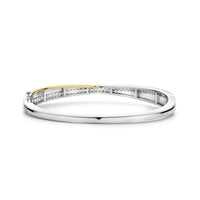 Ti Sento Yellow Gold Plated Cubic Zirconia Crossover Bangle 23071ZY - Michael Jones Jeweller