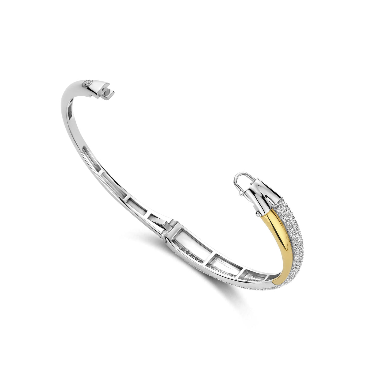 Ti Sento Yellow Gold Plated Cubic Zirconia Crossover Bangle 23071ZY - Michael Jones Jeweller