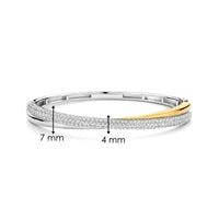Ti Sento Yellow Gold Plated Cubic Zirconia Crossover Bangle 23071ZY - Michael Jones Jeweller