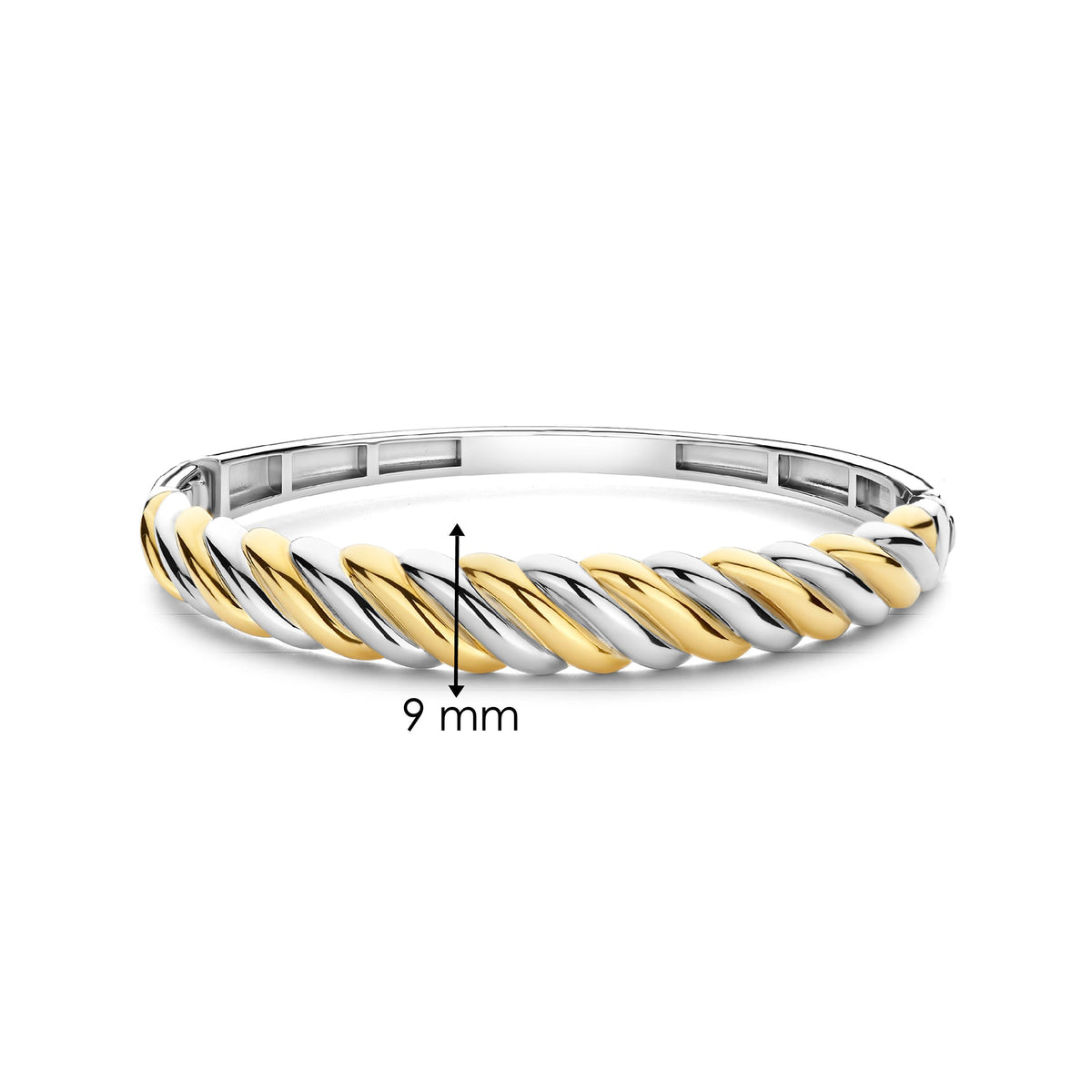 Ti Sento Yellow Gold Plated Twist Bangle - Michael Jones Jeweller