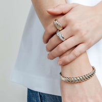 Ti Sento Yellow Gold Plated Twist Bangle - Michael Jones Jeweller