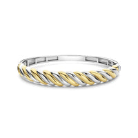 Ti Sento Yellow Gold Plated Twist Bangle - Michael Jones Jeweller
