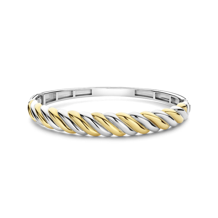 Ti Sento Yellow Gold Plated Twist Bangle - Michael Jones Jeweller