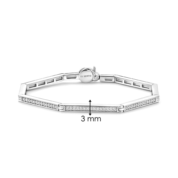 Ti Sento Cubic Zirconia Octagonal Bar Bracelet 23079ZI